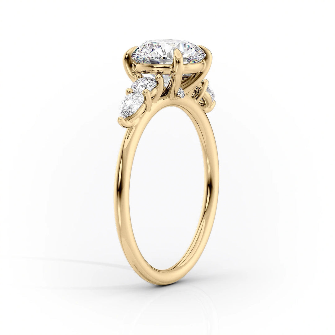 1.0CT Round Diamond Moissanite Five Stone Engagement Ring