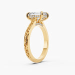 Load image into Gallery viewer, Emerald Cut Moissanite Engagement Ring