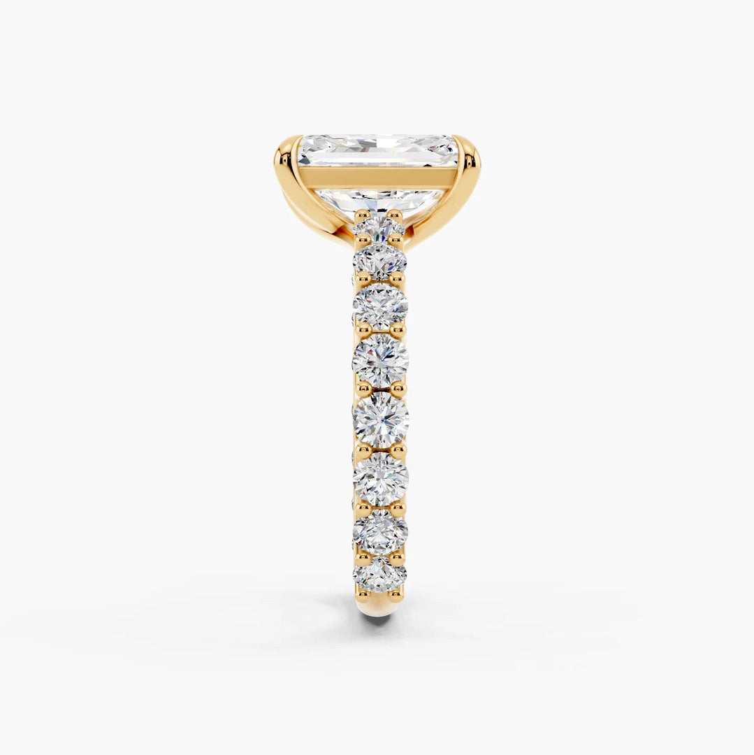 2.50CT Radiant Cut Moissanite Diamond Pave Engagement Ring