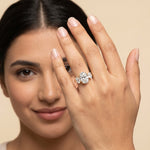 Load image into Gallery viewer, 1.50 CT Oval Cut Three Stone Moissanite Diamond Engagement Ring