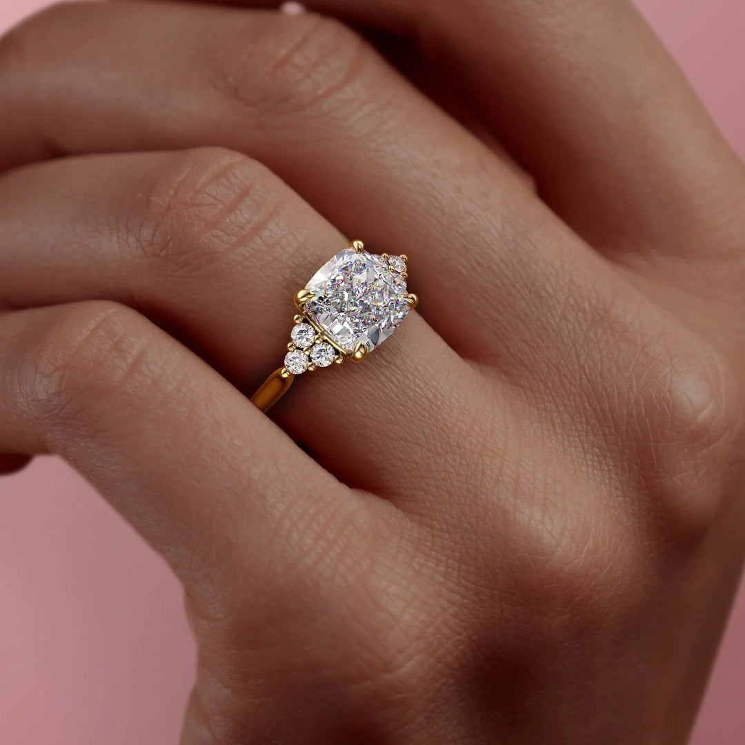 Cushion Cut Moissanite Ring