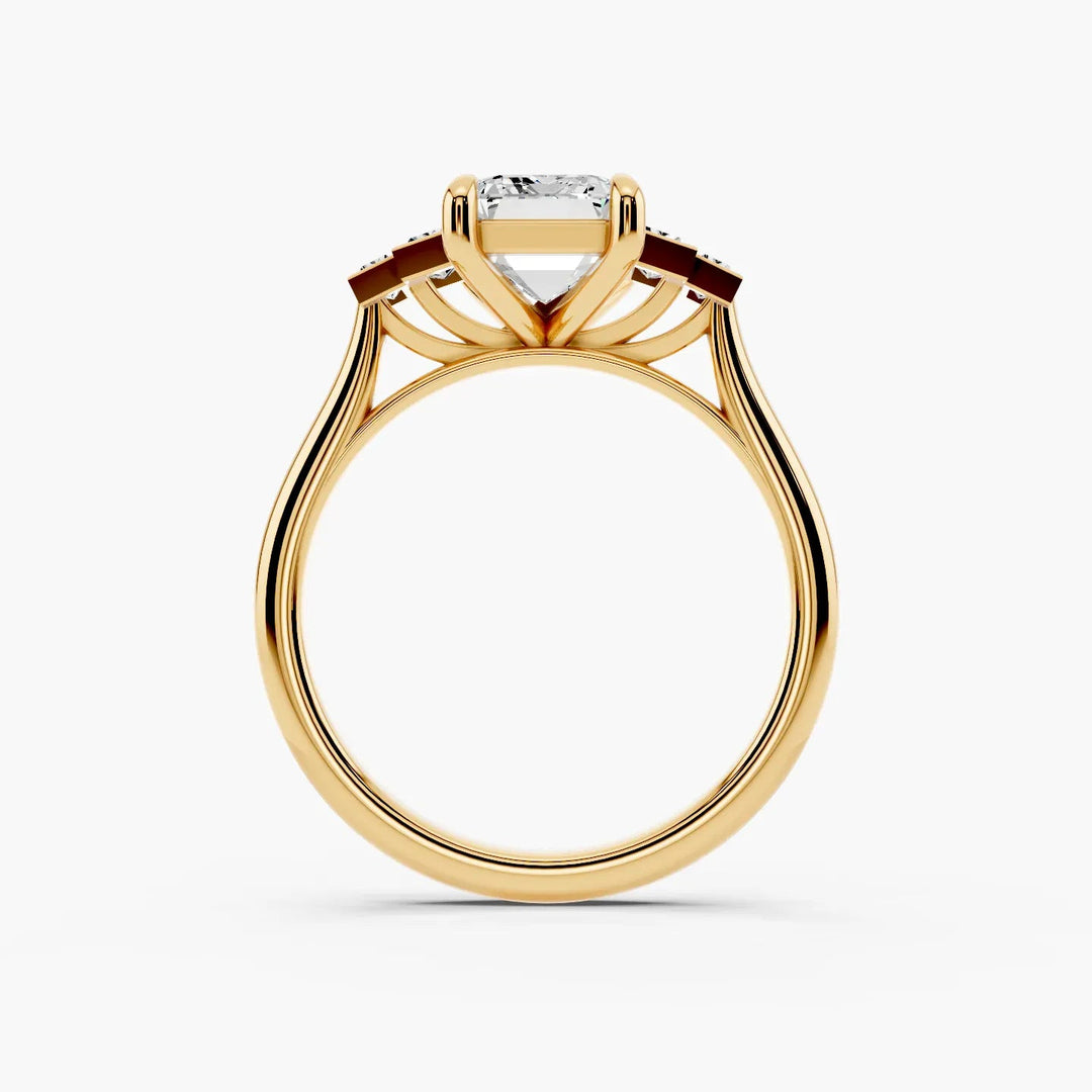 1.50 CT Emerald Cut Moissanite Ring
