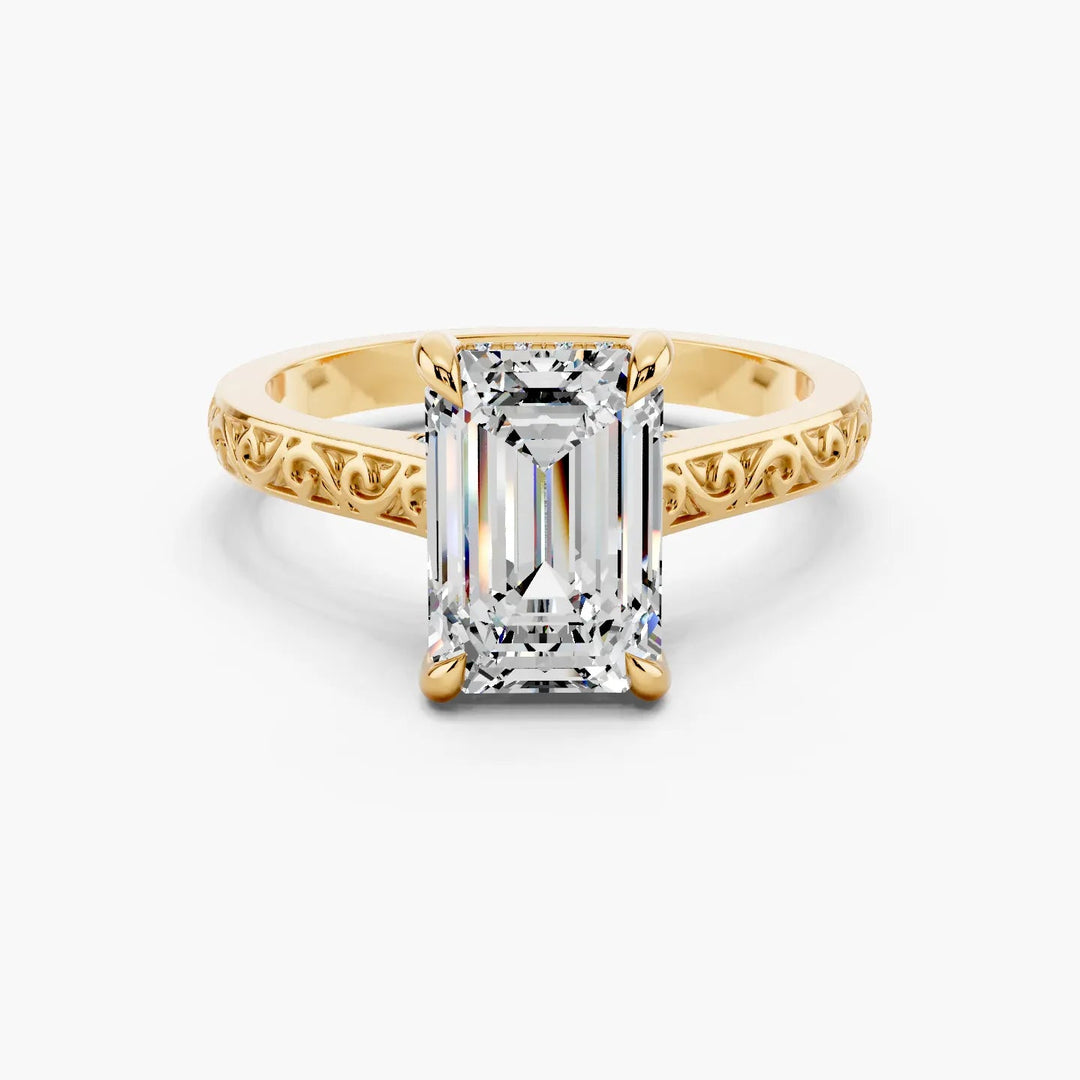 Milgrain Engagement Ring