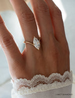 Load image into Gallery viewer, 2.0CT Marquise Cut Moissanite Unique Engagement Ring
