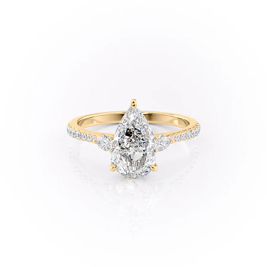 Pear Three Stone Ring
