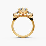 Load image into Gallery viewer, 3.50 CT Hexagon Cut Three Stone Moissanite Diamond Engagement Ring