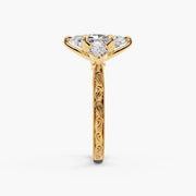 3.50 CT Hexagon Cut Three Stone Moissanite Diamond Engagement Ring