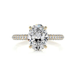 Load image into Gallery viewer, 3 CT Oval Cut unique Hidden Halo Moissanite Engagement Ring
