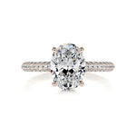 Load image into Gallery viewer, 3 CT Oval Cut unique Hidden Halo Moissanite Engagement Ring
