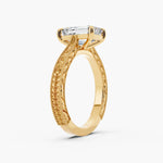 Load image into Gallery viewer, 3.50 CT Emerald Cut Vintage Moissanite Diamond Engagement Ring