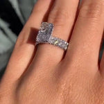 Load image into Gallery viewer, 2.5 CT Radiant Cut Moissanite Diamond Bridal Engagement Ring Set
