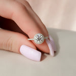 Load image into Gallery viewer, Round Halo Moissanite Ring