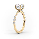 Load image into Gallery viewer, 1.50 CT Princess Cut Solitaire Moissanite Diamond Pave Engagement Ring
