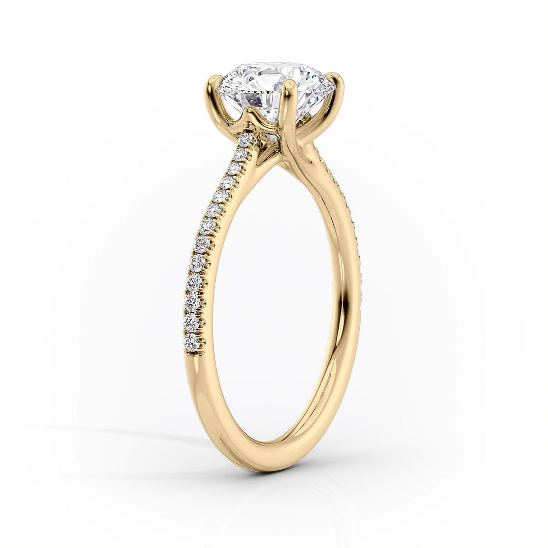 1.0CT Pear Diamond Moissanite Pave Engagement Ring