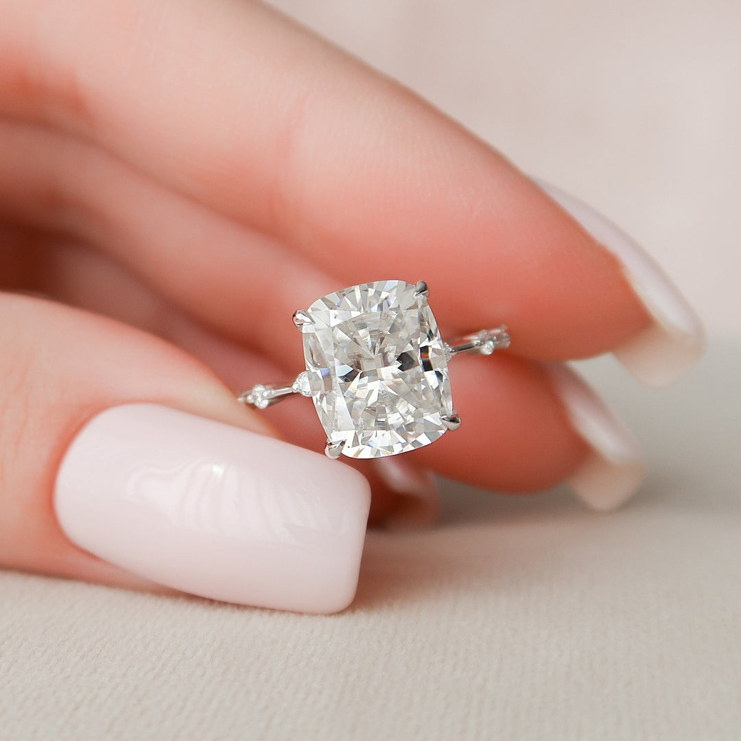 5.00 CT Elongated Cushion Cut Moissanite Engagement Ring