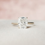 Load image into Gallery viewer, 2 Elongated Cushion Cut Moissanite Hidden Halo Engagement Ring
