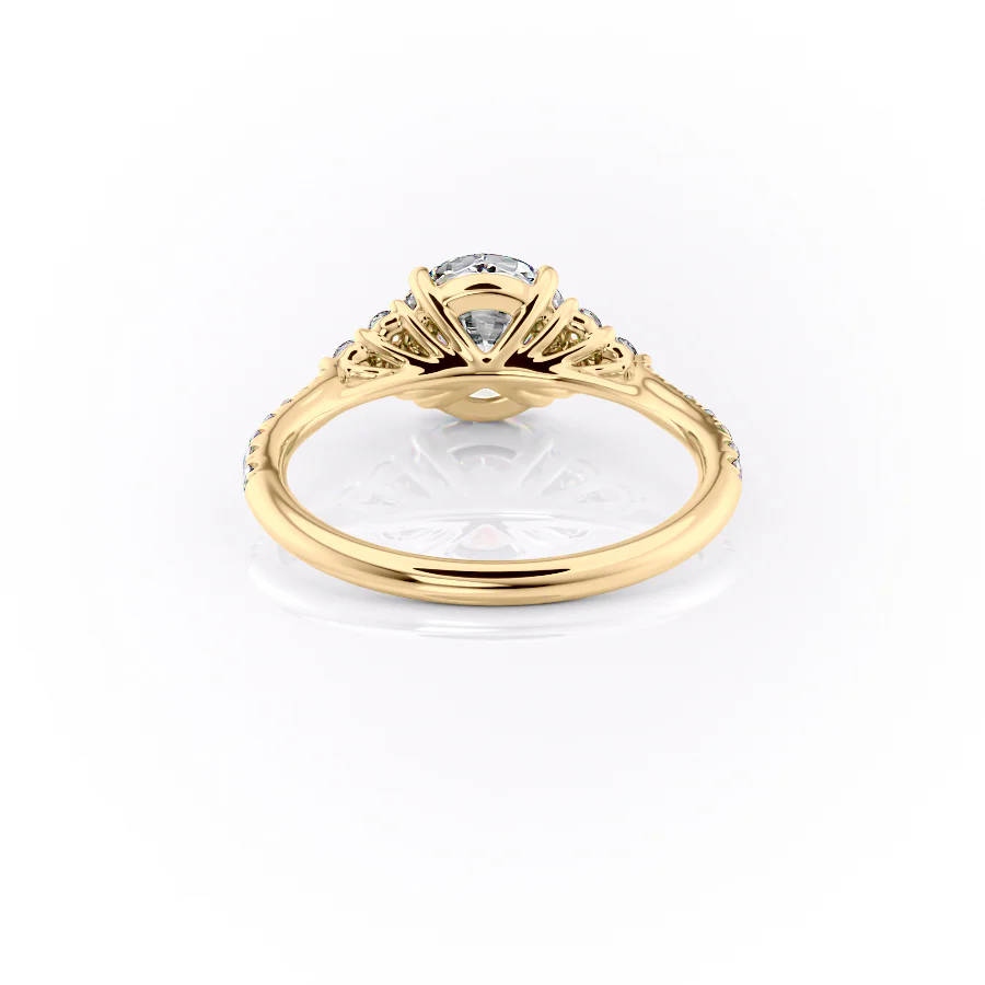 1.50 CT Round Cut  Moissanite Diamond Cluster Pave Engagement Ring