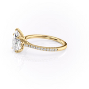 1.0CT Pear Diamond Moissanite Pave Engagement Ring