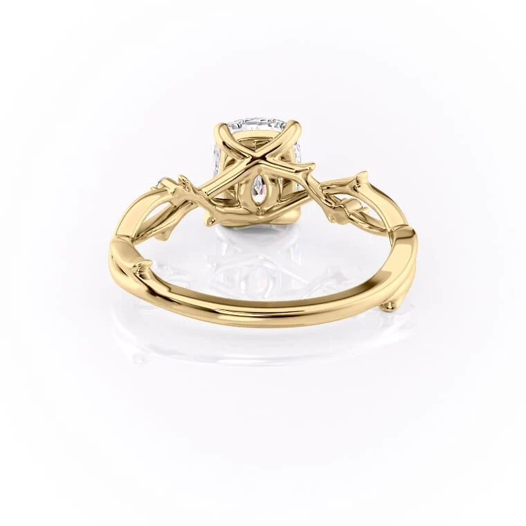1.50 CT Elongated Cushion Cut Nature Inspired Moissanite Diamond Engagement Ring
