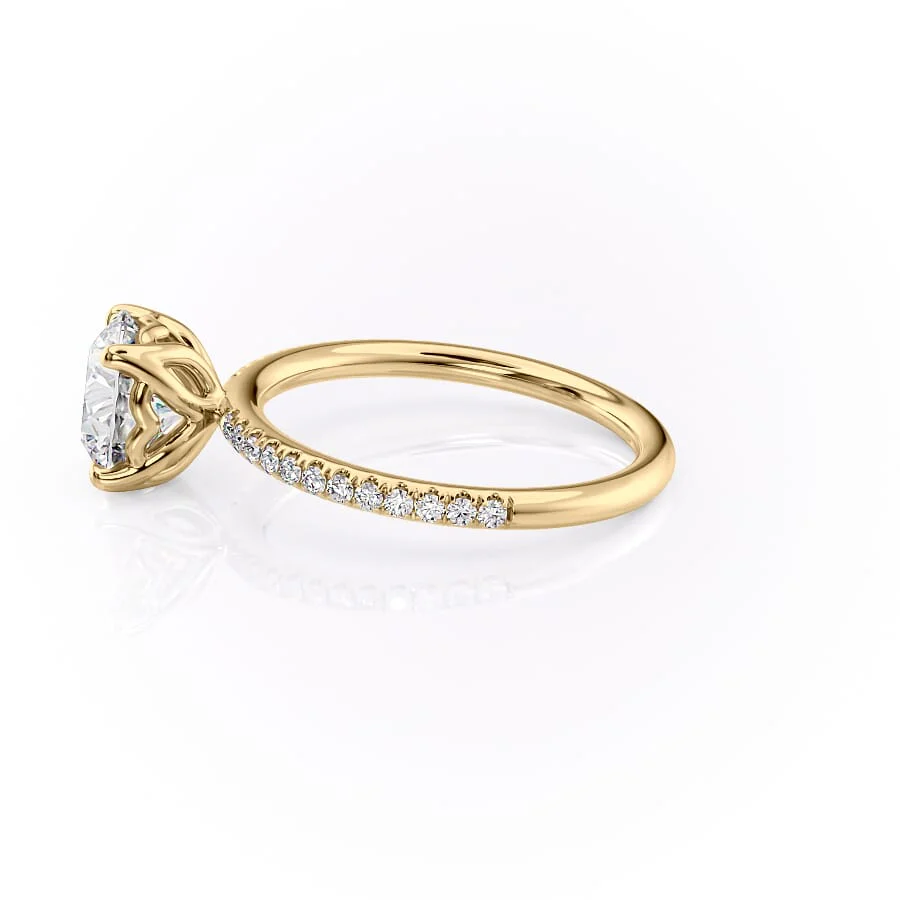1.0 CT Round Diamond Lab Grown Pave Engagement Ring