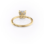 Load image into Gallery viewer, 1.0CT Princess Diamond Moissanite Lotus Prong Solitaire Engagement Ring