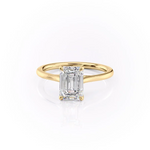 Load image into Gallery viewer, 1.50 CT Emerald Cut Solitaire Moissanite Diamond Engagement Ring