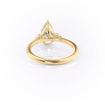 Load image into Gallery viewer, 1.50 CT Pear Cut Three Stone Pave Moissanite Diamond Engagement Ring