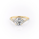 Load image into Gallery viewer, 1.50 CT Round Cut  Moissanite Diamond Cluster Pave Engagement Ring