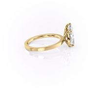1.50 CT Pear Cut Cigar Moissanite Diamond Engagement Ring