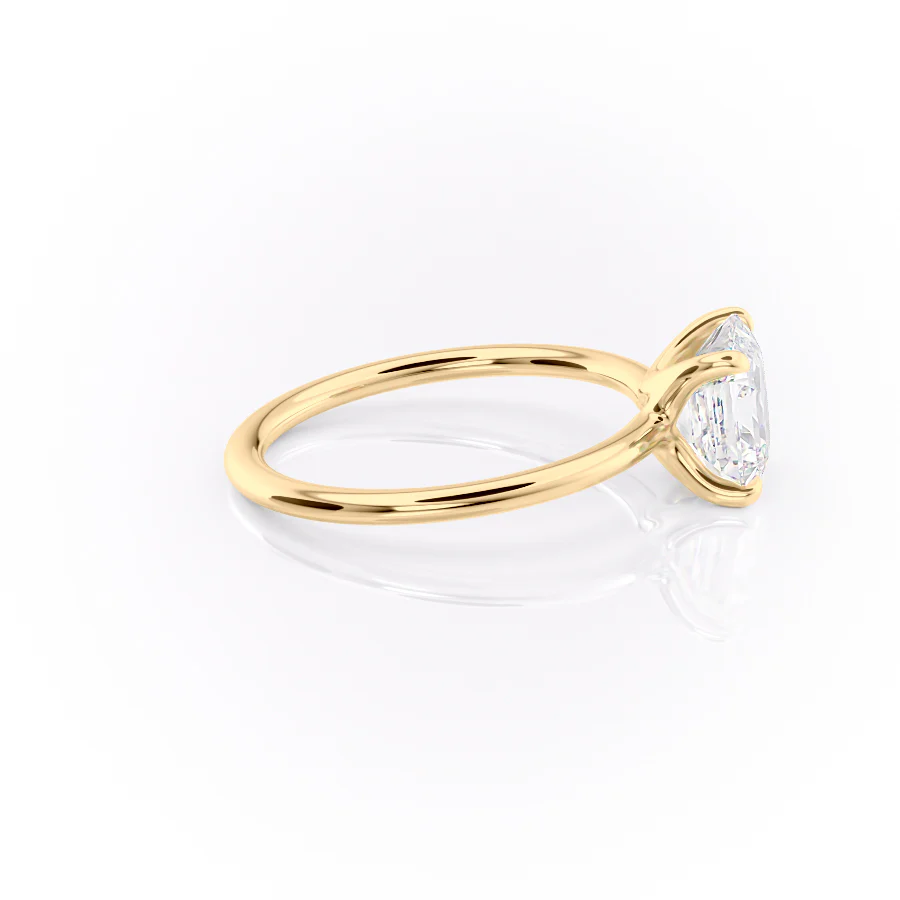 1.0CT Asscher Diamond Moissanite Solitaire Engagement Ring