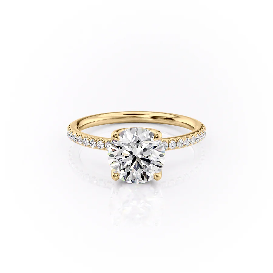 1.0 CT Round Diamond Lab Grown Pave Engagement Ring