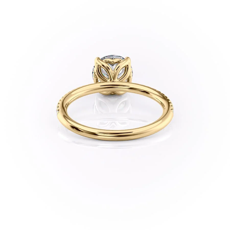 1.0 CT Round Diamond Lab Grown Pave Engagement Ring