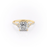 Load image into Gallery viewer, 1.0CT Princess Diamond Moissanite Cluster Pave Engagement Ring