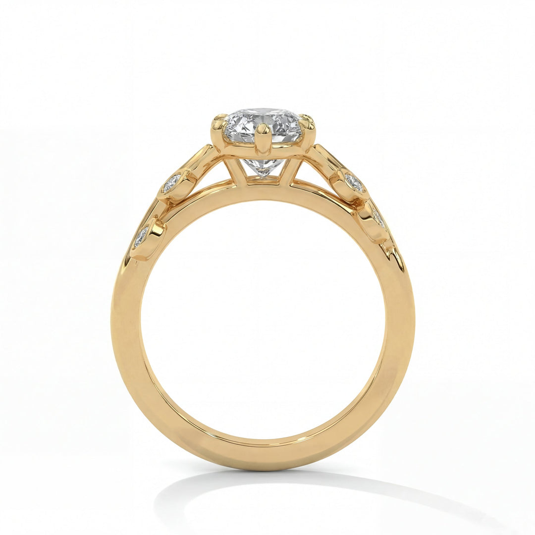 4.0CT Marquise Cut Moissanite Diamond Bezel Cluster Engagement Ring
