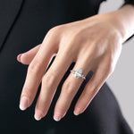 Load image into Gallery viewer, 2 CT Solitaire Cluster Ring With Marquise Moissanite Ring
