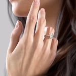 Load image into Gallery viewer, 2 CT Solitaire Cluster Ring With Marquise Moissanite Ring
