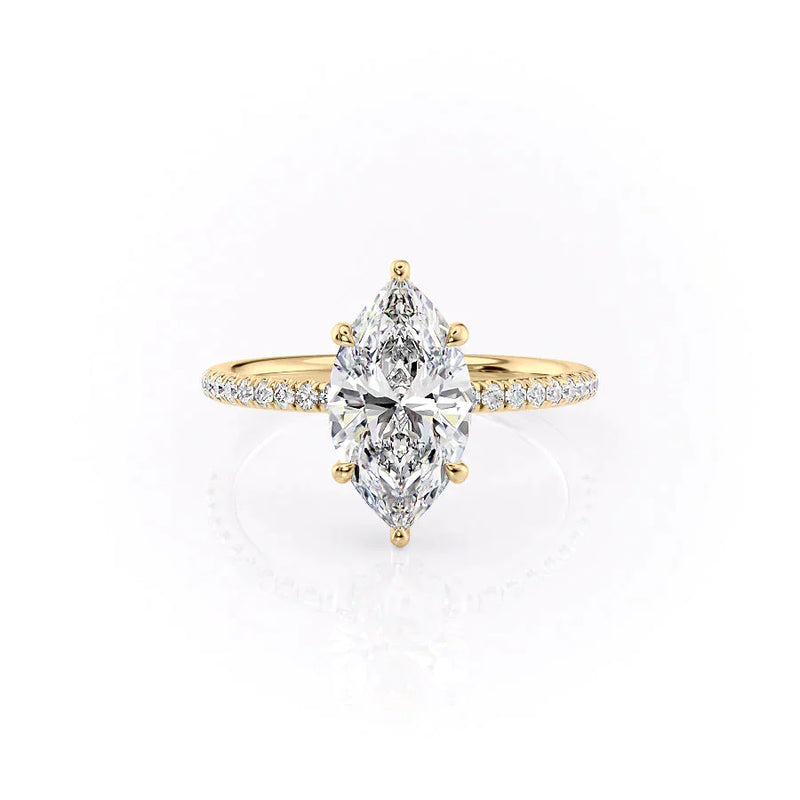 3 CT Marquise Lab Grown Pave Engagement Ring