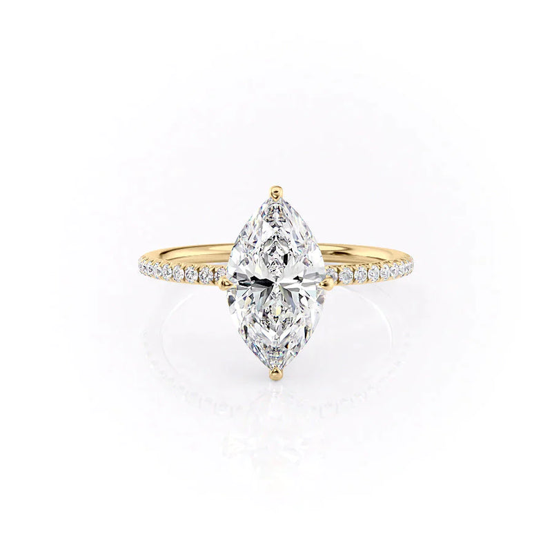 Unique 2 CT Marquise Lab Grown Pave Engagement Ring