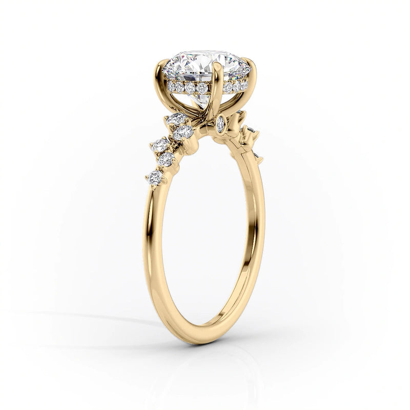 2 CT Solitaire Cluster Ring With Marquise Moissanite Ring