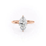 Load image into Gallery viewer, 2.5 CT Marquise Cut Moissanite Halo Solitaire Engagement Ring
