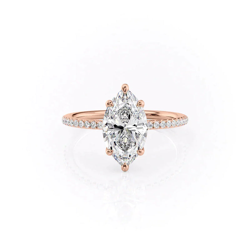 2.50 CT Marquise Cut Moissanite Pave Set Engagement Ring