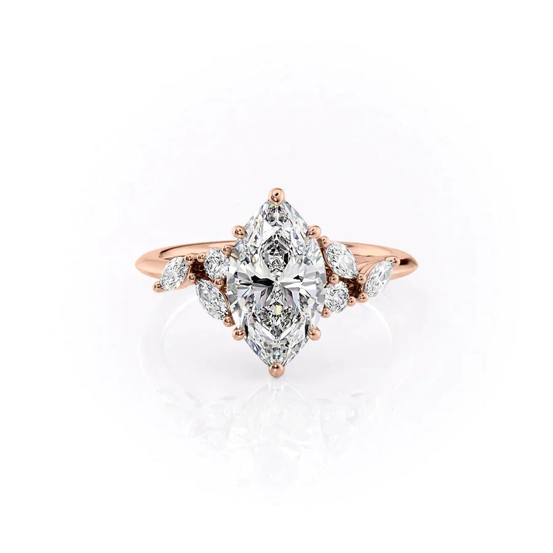 3 CT Marquise Lab Grown Diamond Unique Leaf Engagement Ring