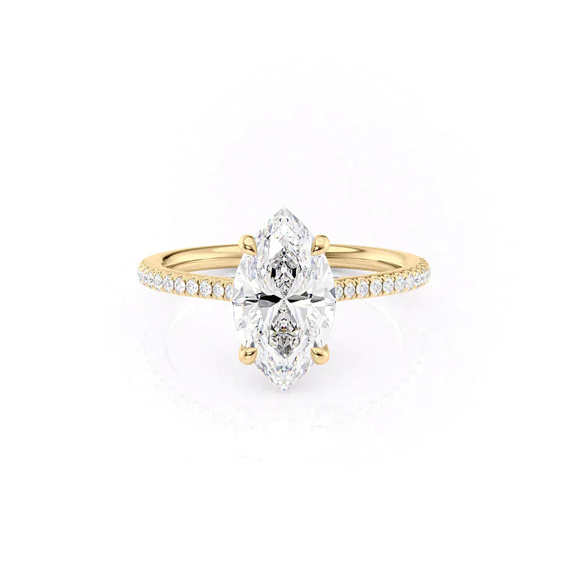 3 CT Marquise Lab Grown Diamond Pave Engagement Ring