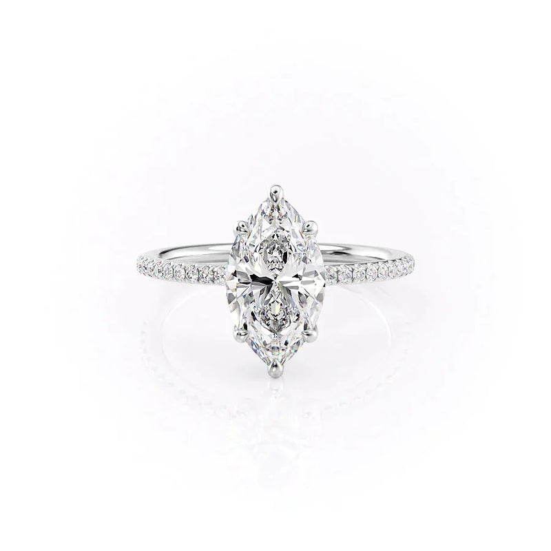 2.50 CT Marquise Cut Moissanite Pave Set Engagement Ring