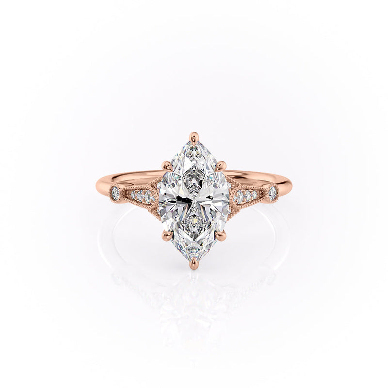 3 CT Marquise Lab Grown Diamond Unique Engagement Ring