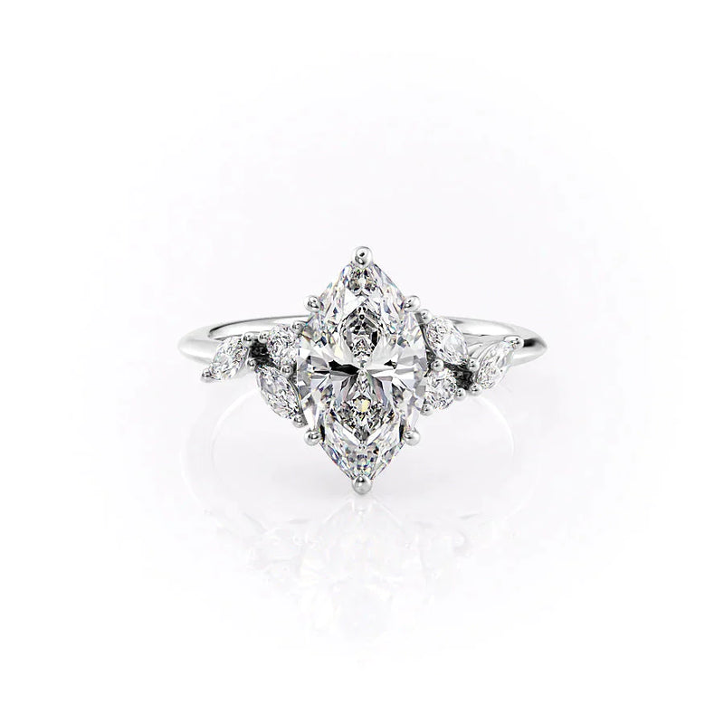 3 CT Marquise Lab Grown Diamond Unique Leaf Engagement Ring