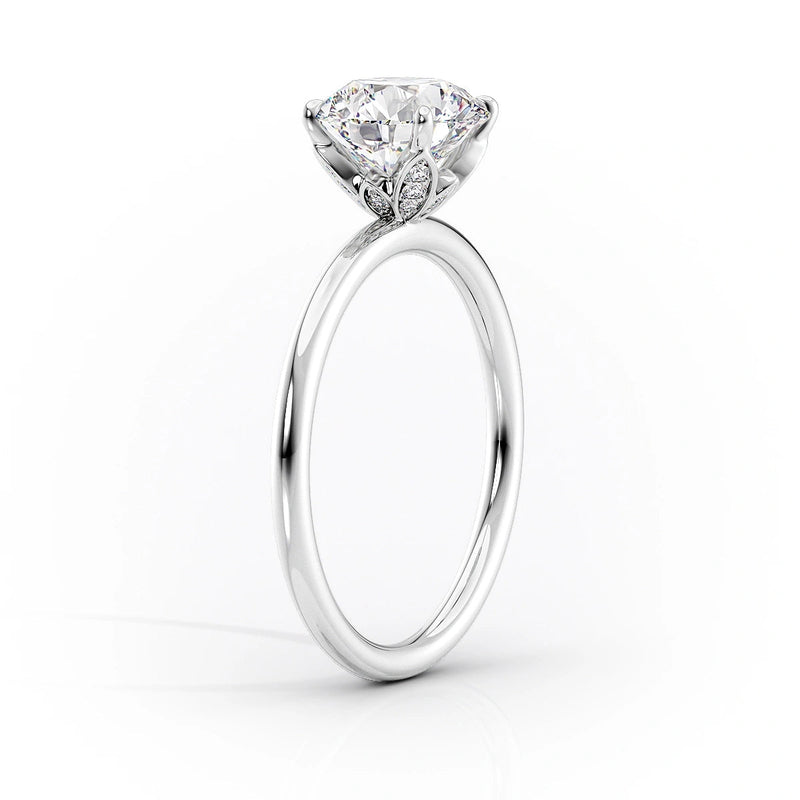 Six Prong Marquise Cut Moissanite Solitaire Engagement Ring