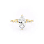 Load image into Gallery viewer, 3 CT Marquise Cut Moissanite Distance Pave Engagement Ring
