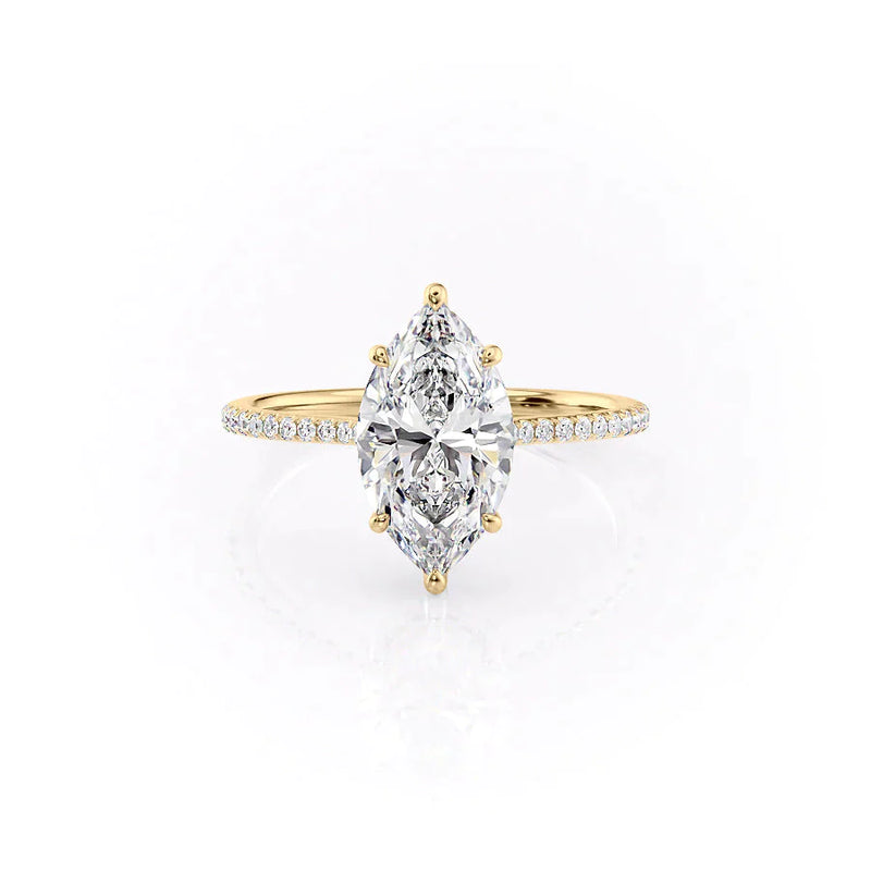 3 CT Marquise Lab Grown Pave With Halo Engagement Ring