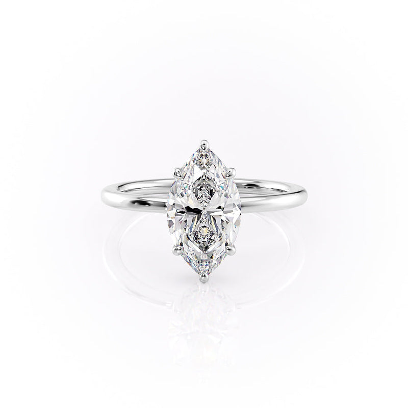 2.50 CT Marquise Cut Moissanite Solitaire Engagement Ring For Woman